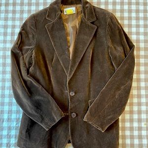 Vintage Chocolate Brown Velvet Blazer